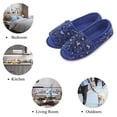 thumbnail image 7 of Diabetic Slippers for Women Memory Foam Arthritis Edema Adjustable Open Toe Swollen Feet House Shoes, LEOPARDBLUE 7, 7 of 7
