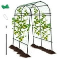 thumbnail image 4 of Garden Arch Trellis 7.5ft, PE Coated Metal Plant Climber, Black Arbor for Vine Plants, Outdoor Wedding Archway, Adjustable Width, 4 of 9