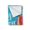 thumbnail image 2 of Pool Party Soft Flannel Fleece Throw Blanket, Its Summer Time Lettering with Beach Fun Sunglasses Starfish Balls Flip Flops, Cozy Plush for Indoor and Outdoor Use, 50" x 70", Multicolor, by Ambesonne, 2 of 6