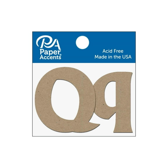 Chipboard Letter 2" Qq 2pc Natural