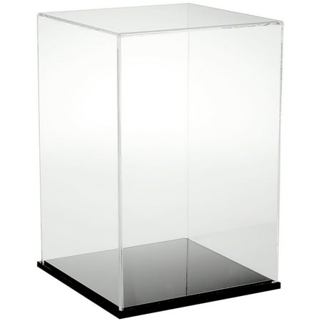 Plymor Clear Acrylic Display Case with Black Base, 10" W x 10" D x 15" H