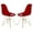 Transparent Red, variant on LeisureMod Dining Chair in Acrylic with Gold Chrome Eiffel Base and Curved Back Design Lightweight Easy Assembly for Modern Home, Kitchen, Cafes Cresco Collection in Clear Set of 2