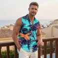 thumbnail image 5 of longantii Shirts for Men Hawaiian Vintage Button Down Tshirts Comfy Sleeveless Tees with Pockets 2026 Summer Tropical Floral Beach Cruise Wear Hot Pink XL, 5 of 7