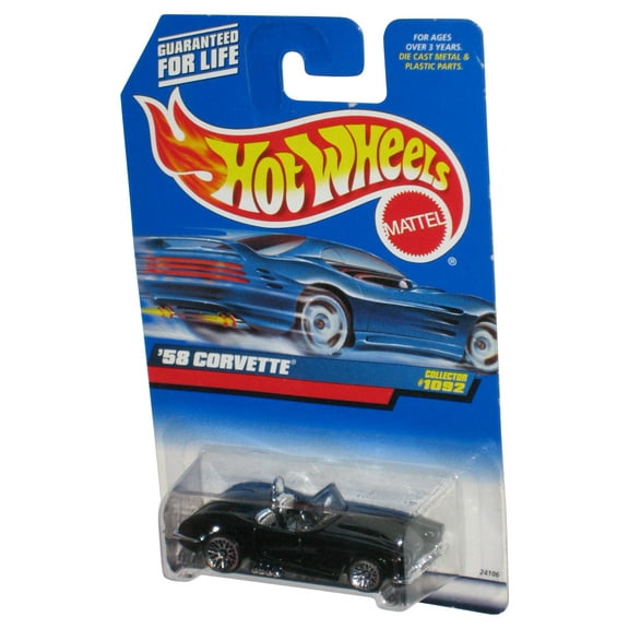 Hot Wheels Black '58 Corvette (1998) Mattel Die-Cast Toy Car #1092
