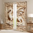 thumbnail image 2 of Homewish 3D Dragon Print Kitchen Curtains,Magical Wildlife Black Out Curtains Pack of 2 (42x63 Each),Cream, 2 of 6