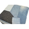 thumbnail image 4 of Home&Manor Faded Recycled Jeans Cube Pouf, 4 of 6