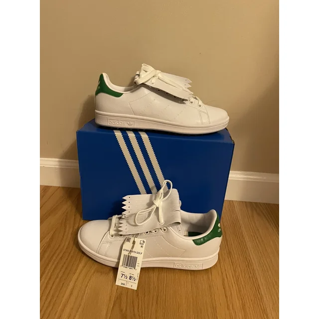 Ad-id-as Stan Smith Spikeless Golf Shoes White Green Q46252 Men's Size 7.5