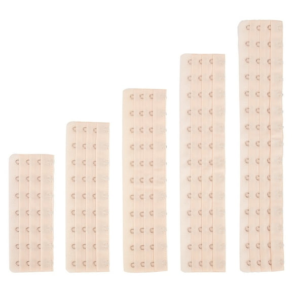 1bag 8 pcs 5 Sizes White Apricot Elastic Corset Extender Elastic Corset Extender Back Bra Adjuster with Stainless Steel Rings and Hooks for Corsets Underwear Extension 1bag