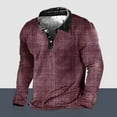 thumbnail image 4 of sunsanly Buttons Neckline Long Sleeves Patchwork Color Men Shirt Slim Fit Turn-Down Collar Golf Pullover Shirt, 4 of 8