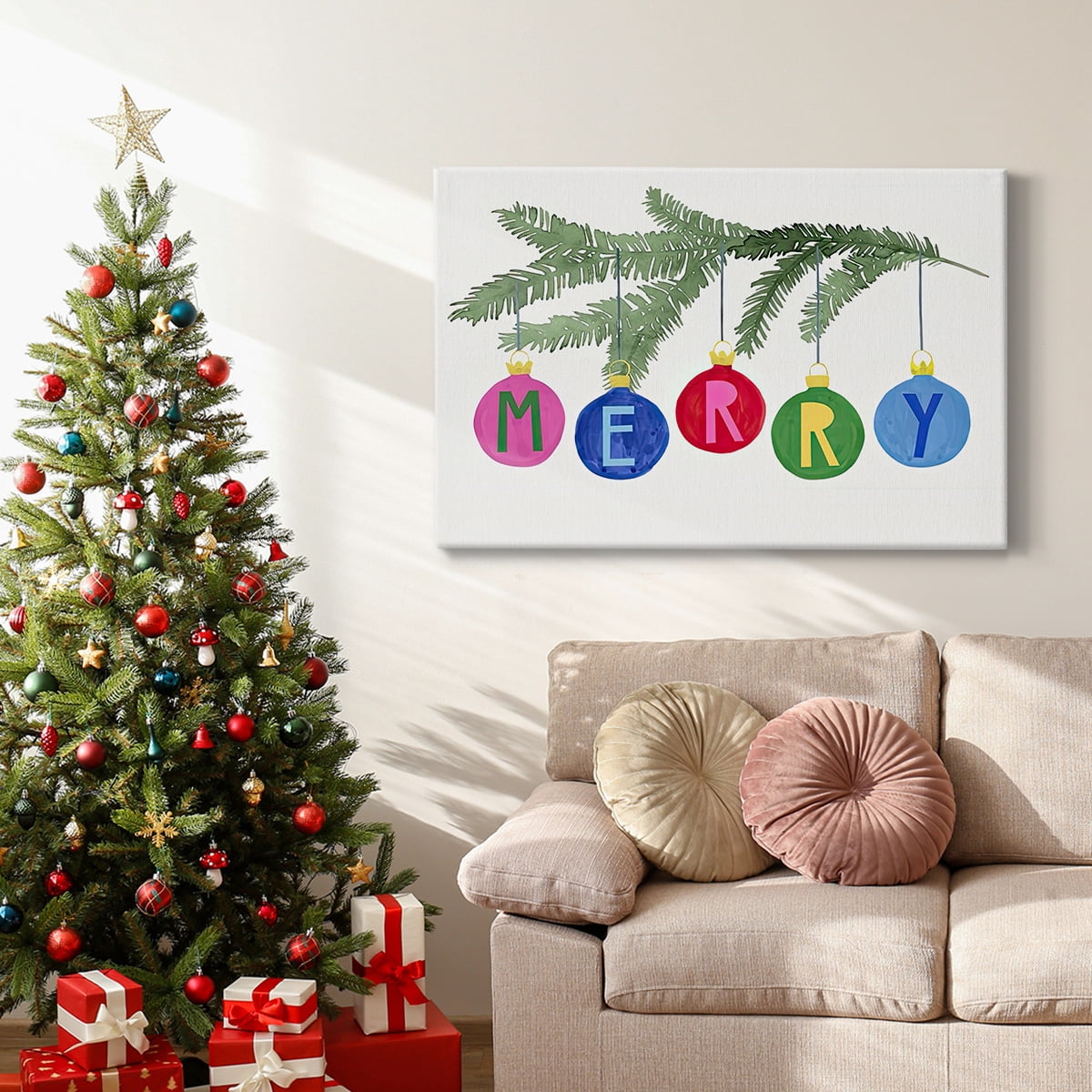 Colorful Christmas Collection A- Gallery Wrapped Canvas