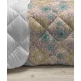thumbnail image 3 of Floral Down Alternative Comforter, Butterfly and Dragonfly with Wildflowers Abstract Flora and Fauna Illustration, Microfiber Quilt for All Season, 5 Sizes, Teal Beige Mauve, by Ambesonne, 3 of 3
