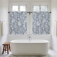 thumbnail image 4 of Blue Paisley Kitchen Curtain for Berdoom Living Room Cafe 54 Inch Length, Ethnic Vintage Floral Botanical Abstract Tiers Curtains Light Filtering Drapes Rod Pocket Window Treatment 2 Panels 52"Wx54"L, 4 of 8