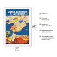 thumbnail image 2 of France - Spain - Morocco - Lignes Aeriennes (Aéropostale) - Vintage Airline Travel Poster c.1920 - Fine Art Rolled Canvas Print 27in x 40in, 2 of 4