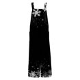 thumbnail image 5 of Women's Sleeveless Christmas Print Jumpsuit - Casual Cotton Romper, Black Size L, 5 of 7