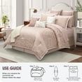 thumbnail image 5 of Lanco Blush Paisley Comforter Set Queen Size, 14 Piece, Jacquard Bedding Sets & Collections,1 Flat Sheet,1 Fitted Sheet, Pillow Shams Bedskirt, 5 of 8