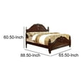 thumbnail image 3 of Benzara Solid Wood Queen Size Bed with Scalloped Headboard in Cherry Brown, 3 of 3