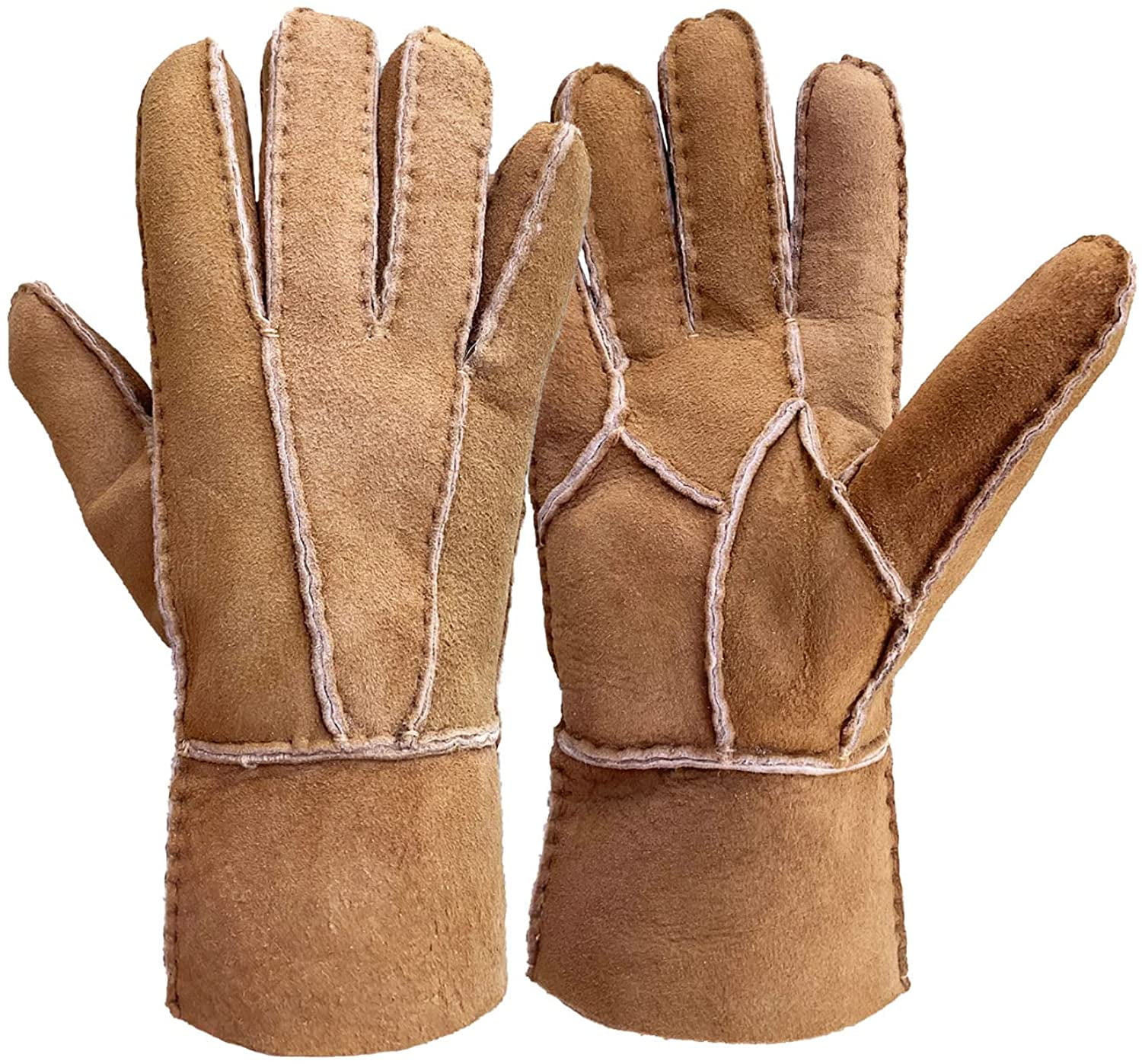 fur lined leather work gloves