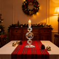thumbnail image 1 of Portavelas de cristal con forma de árbol de Navidad, estilo Papá Noel. Adorno decorativo para el hogar., 1 of 6