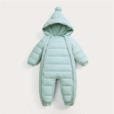 

FZM Christmas Toddler Boys Girls Long Sleeve Solid Color Winter Coat Jacket Thicken Windproof Warm Jumpsuit Outwear