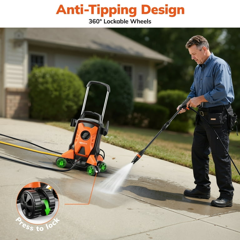 TCISA Electric 4000 PSI Pressure Washer,Max 2.8 GPM Power Washer