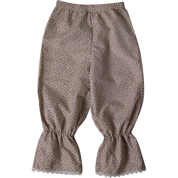 Women's Classic Pioneer Peasant Costume Bloomers (Small 4-6, Cream Mini Flower)