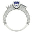thumbnail image 4 of Three-Stone Engagement Ring for Women - 2.33ct Simulated Tanzanite in 14K White Gold Promise Ring, 4 of 6