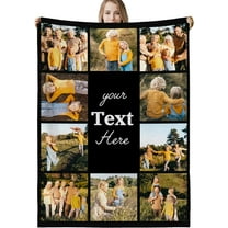 Personalised Blanket, Custom Blanket, Personalised Photo Blanket, Customised Photo Blanket Personalised for Adults Kids, Personalised Gifts for Mum, Dad, Boyfriend, Girlfriend (10 Photos)