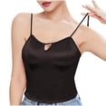 thumbnail image 1 of Tqcoqu Women's Solid Color Suspender Sexy Ventilate Thread Inner Shapewear Top, 1 of 6