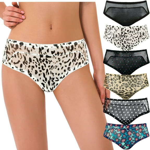 Curve Muse Womens Sexy Lace Bikini Boyshort Hipster Briefs Panties Underwear-6PK-PACKC-S/5