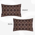 thumbnail image 4 of Balery Brown Gold Grid Pillow Covers,Bed Pilowcases,Reversible Plush Throw Pillow Covers End Pillow Encasement,Pillow Case - 14"X20", 4 of 9