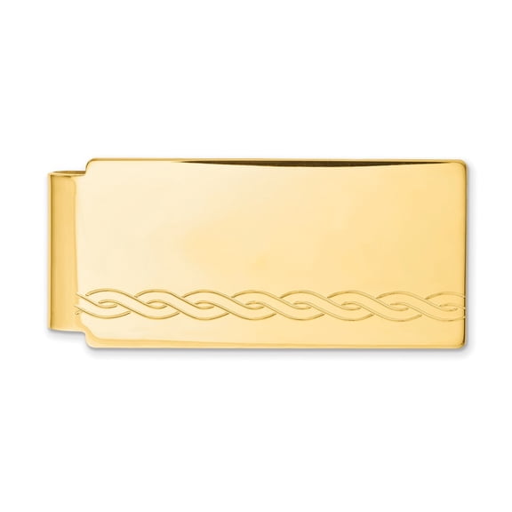 FB Jewels Gold-Plated Kelly Waters Hinged Patterned Money Clip