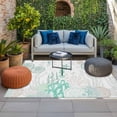thumbnail image 2 of Coastal Turquoise Outdoor Rug for Patio/Deck/Porch, Non-Slip Large Area Rug 5 x 7 Ft, Coral Starfish Jellyfish Seahorse Indoor Outdoor Rugs Washable Area Rugs, Reversible Camping Rug Carpet Runner, 2 of 8