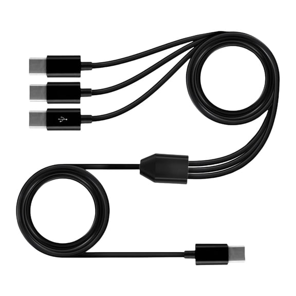 mistyhony 1.5M 3 in 1 USB C Splitter Charging Cable, Male to Male Type-C Multi Charger Cord for Phones Tablets Laptops - Charge & Data Sync