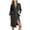 Black, variant on RQYYD Women Kimono Robes Knee Length Knit Bathrobe Lightweight Soft Sleepwear V-neck Casual Ladies Loungewear