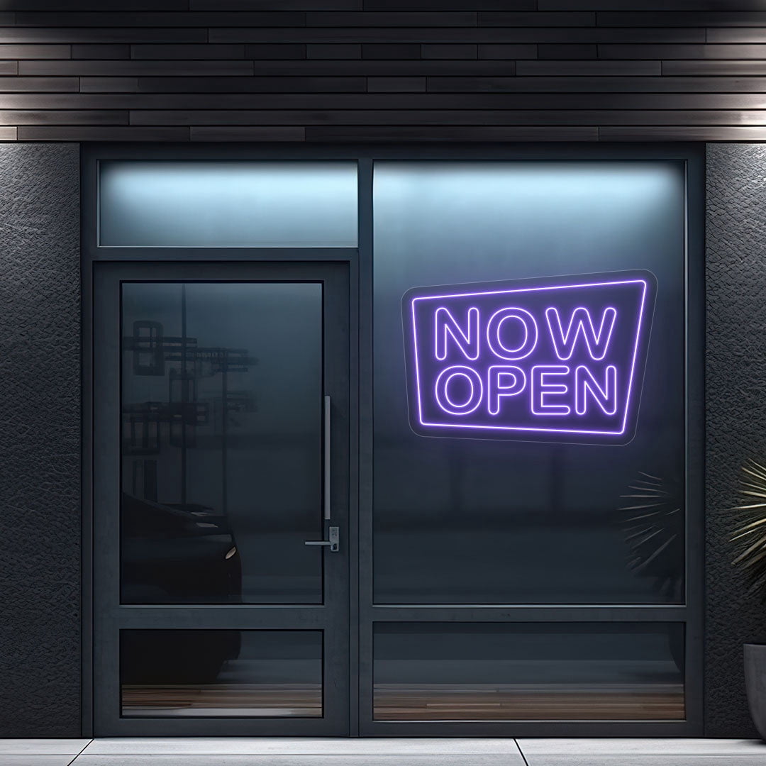 Now Open Square Sign (Red, 30"(W)x21"(H), WallMounting(FreeWallMountingKit))