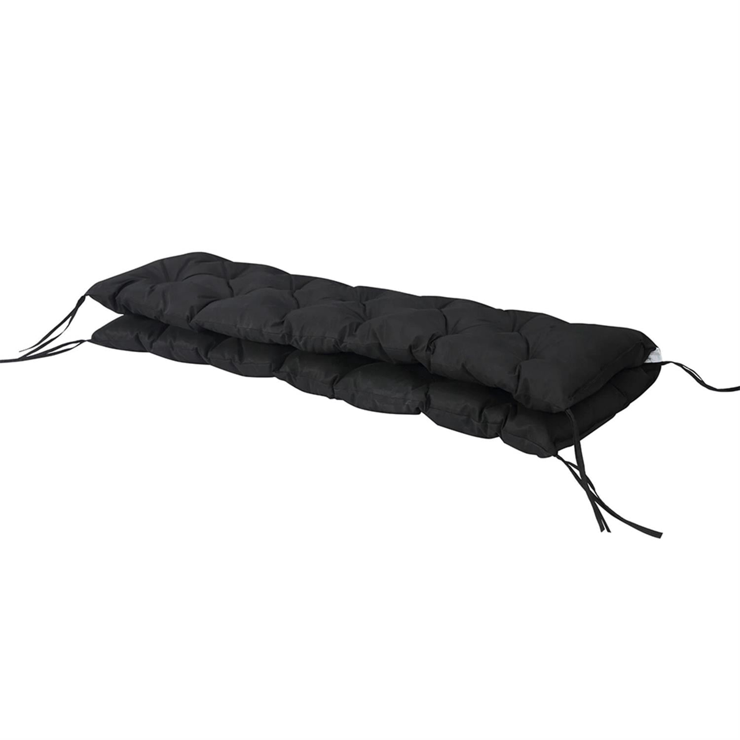 Demi Bonn 59" x 38" Tufted Bench Cushion for Outdoor Furniture, 3-Seater Outdoor Seating Cushions for Swing Chair, Patio Sofa/Couch, Black