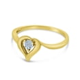 thumbnail image 3 of 14k Yellow Gold Round Aquamarine Heart Ring, 3 of 6