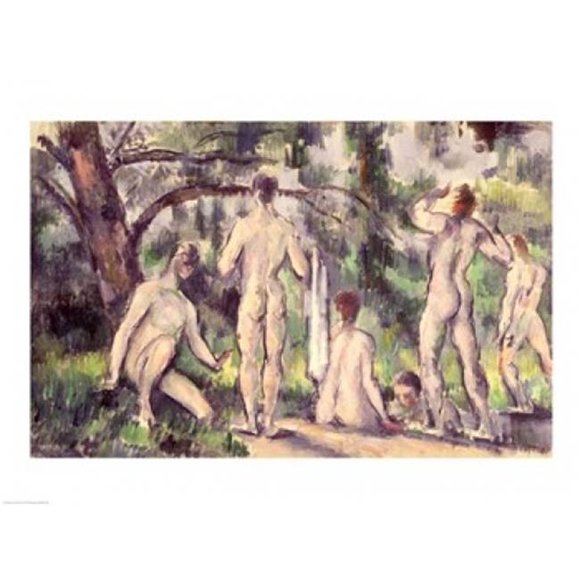 Étude des Baigneurs Affiche Imprimée par Paul Cézanne - 36 x 24 Po - Grand