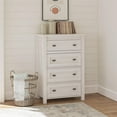 thumbnail image 2 of Ameriwood Home Farmington 4 Drawer Dresser, Ivory Oak, 2 of 9