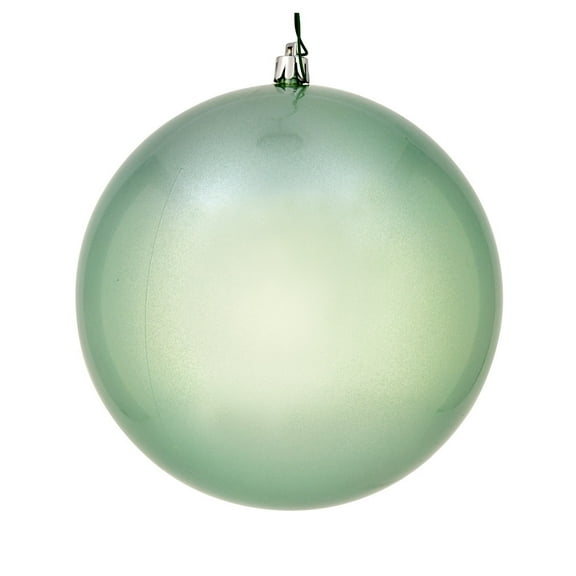 Vickerman 6" Frosty Mint Candy Ball Ornament, 4 per Bag