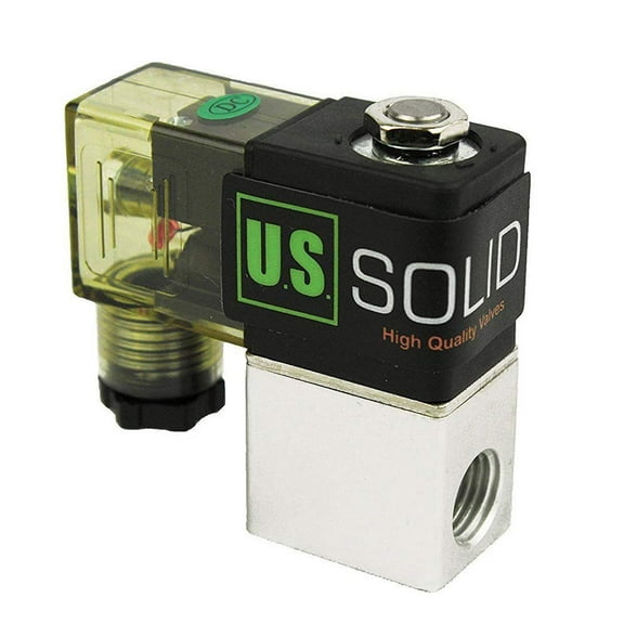 U.S. Solid 1/4" Female NPT Electric Pneumatic Solenoid Valve DC 12V 2 Way 2 Position Normally Closed