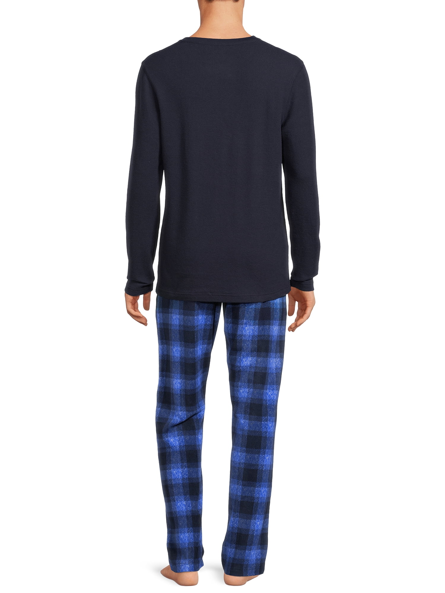 Hanes Men's and Big Men's Xtemp Crewneck and Cozy Microfleece Pants Pajama Set, 2-Piece, Sizes S-5XL