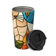 thumbnail image 2 of Logiee Stained Glass Cat Art Print Stainless Steel Coffee Tumbler, Travel Coffee Mug, Insulated Coffee Mug with Lid, Spill Proof Coffee Cup, Portable Thermal Mug, 2 of 8