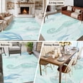 thumbnail image 5 of Large Area Rugs for Living Room Bedroom, Teal Blue Seahorse Coastal 6'x9' Rug Washable Carpet Runner Indoor Outdoor, Beach Watercolor Sea Ocean Nautical Non Slip Floor Mats Rug for Kitchen, Playroom, 5 of 8