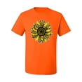 thumbnail image 2 of Artsy Cheetah Leopard Print Sunflower Fashion Men's Graphic T-Shirt, Orange, 5XL, 2 of 3