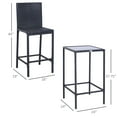 thumbnail image 3 of Outsunny 3 Pieces Wicker Patio Bar Set, PE Rattan Outdoor Bar Set with Glass Top High Table, 2 High Backrest Chairs with Footstool for Backyard, Balcony, Garden, Poolside, Black, 3 of 10