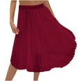 thumbnail image 2 of Idoravan Women's Basic Versatile Skirt Clearance Womens Casual Fashion Solid Color Style Personality Sweet Mesh Mid Length Lace Mesh Skirt, 2 of 7