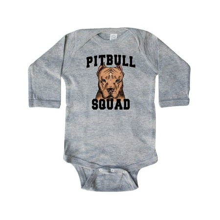 

Inktastic Dog Pitbull Squad Gift Baby Boy or Baby Girl Long Sleeve Bodysuit