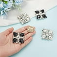 thumbnail image 5 of 2 Pairs 2 Colors Glass Rhinestone Shoe Decorations Removable Iron Shoe Buckle Clip Mixed Color 53.5x53.5x12mm 1 pair/color, 5 of 7