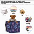 thumbnail image 5 of Home Organizer Foldable Fabric Storage Bin With Handle Blue Purple Snowflake, 5 of 7